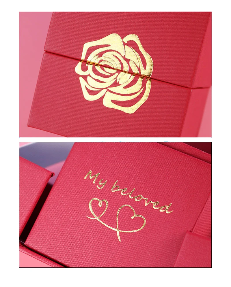 I Love You Necklace With Rose Gifts Box 100 Languages Projection Pendant Jewelry For Girlfriend 2023 New In Romantic Accessories