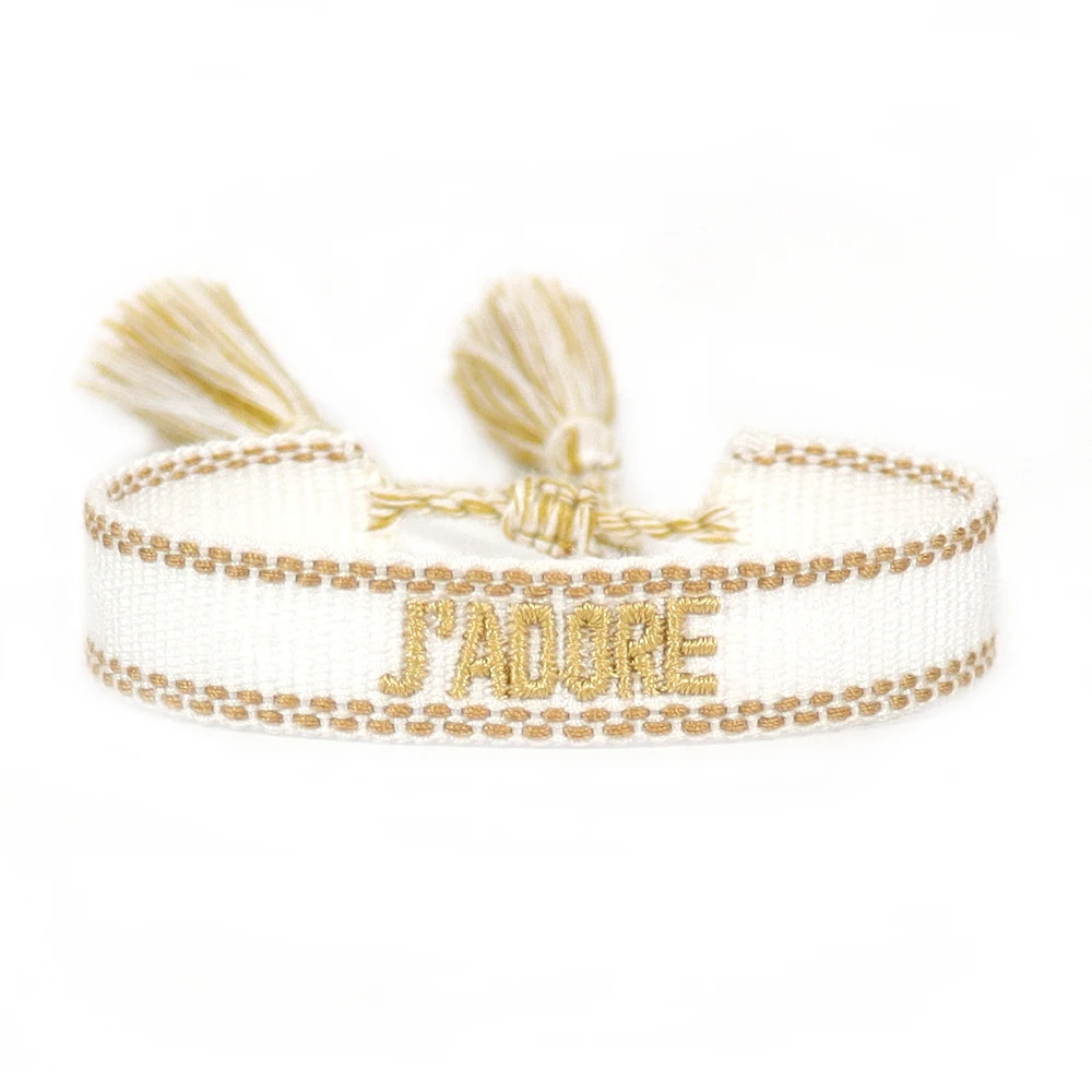 Woven Friendship Bracelet For Women With Saying C'EST LA VIE Summer Stackable Jewelry