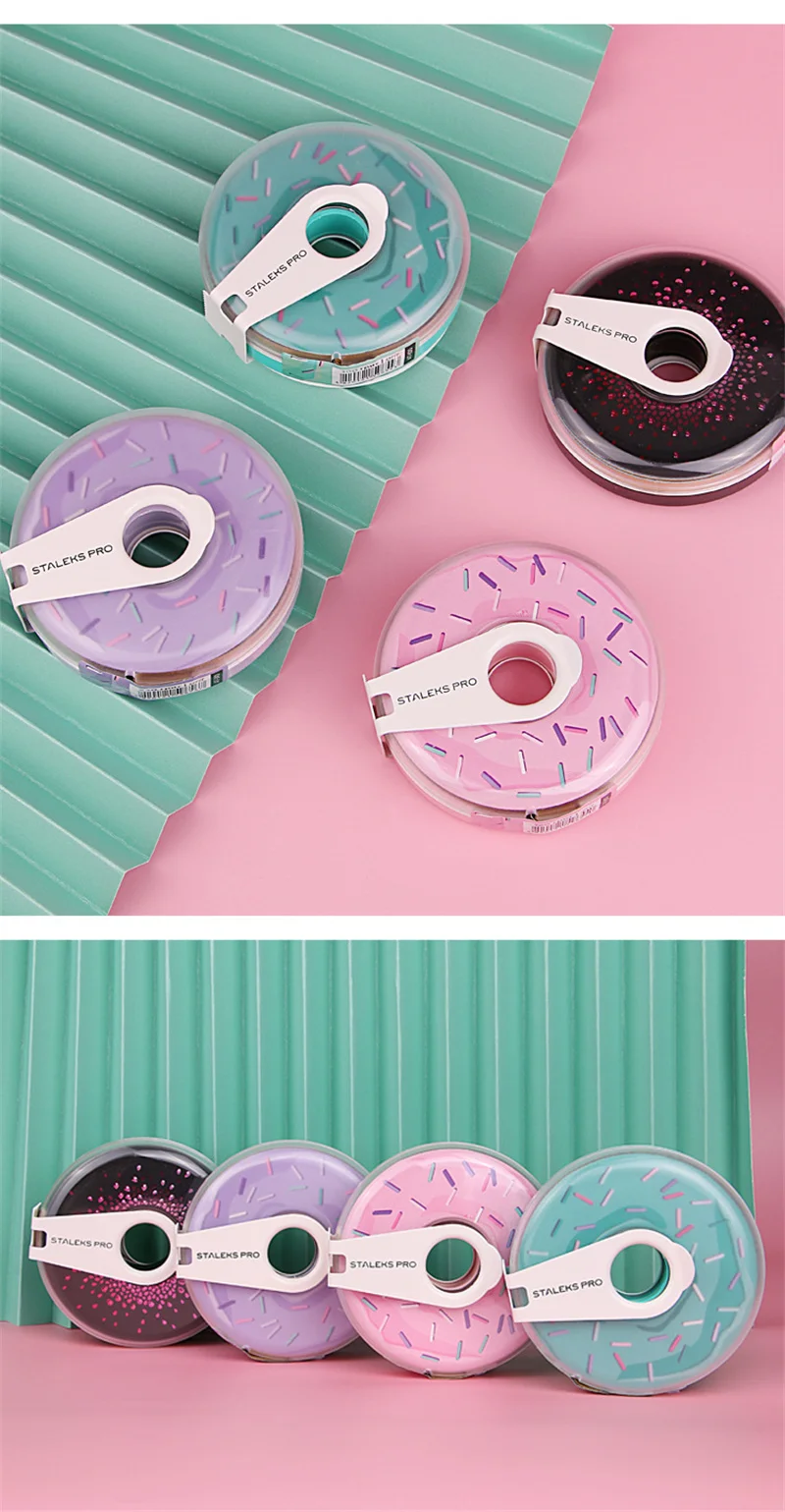 1pc STALEKS Disposable Donuts Frosted Nail Strips Manicure Polishing Strip Nail Art Rubbing Strip Manicure Tool with Saw Cut