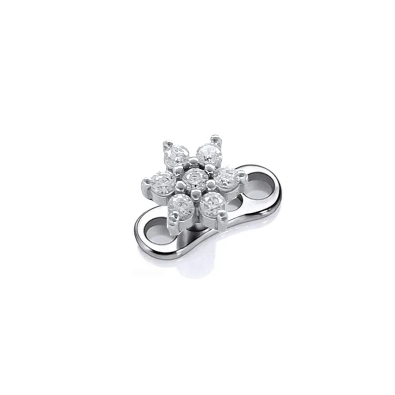 14G G23 Titanium Microdermals Flower Zircon Dermal Anchor Snake Bee Internal Thread Piercing Butterfly Skin Diver Body Jewelry