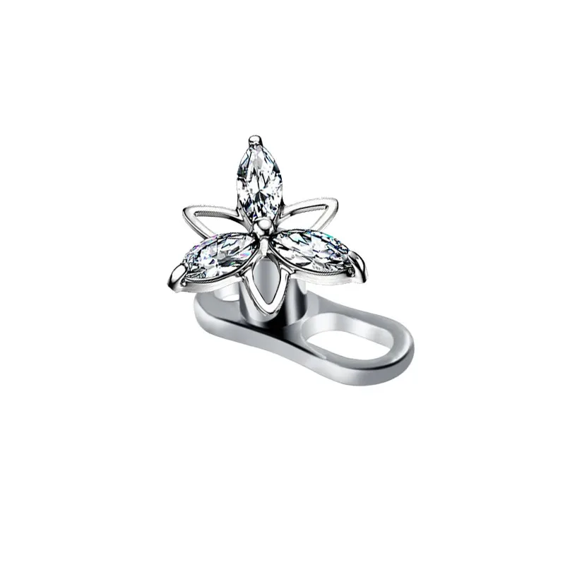 14G G23 Titanium Microdermals Flower Zircon Dermal Anchor Snake Bee Internal Thread Piercing Butterfly Skin Diver Body Jewelry