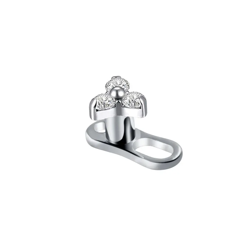 14G G23 Titanium Microdermals Flower Zircon Dermal Anchor Snake Bee Internal Thread Piercing Butterfly Skin Diver Body Jewelry