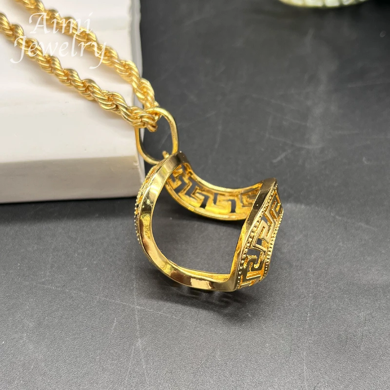 18K Gold Plated Jewelry Set for Women Special Rhombus Design Pendant and Earrings Wedding Anniversary Copper Jewelry Accessories