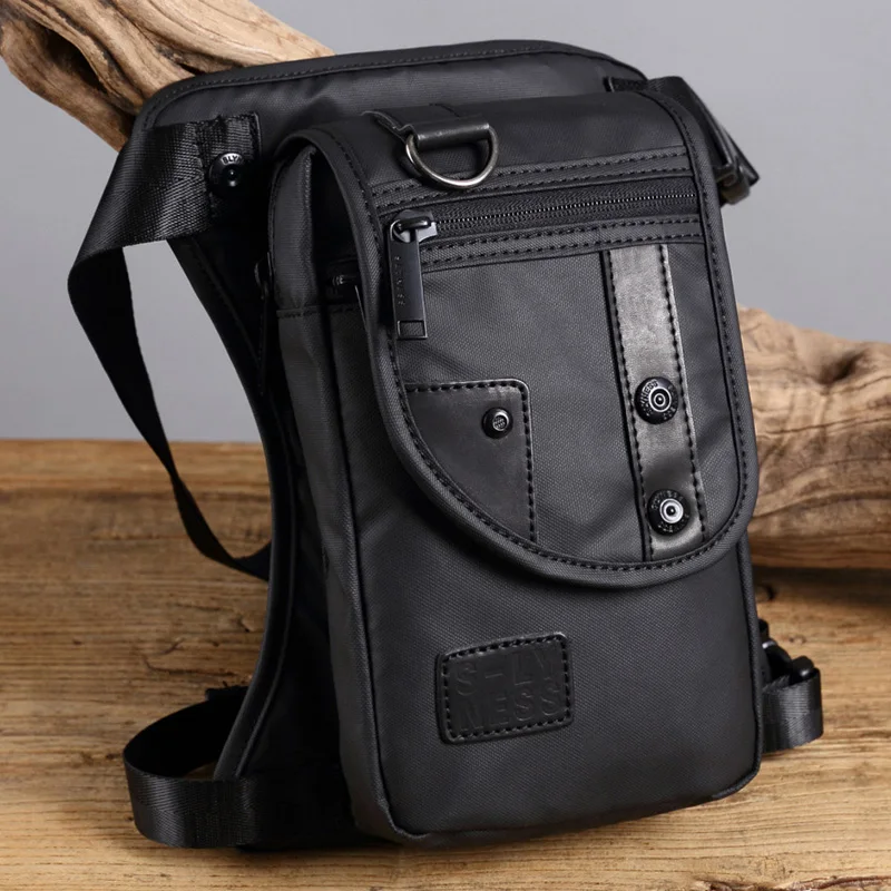 Men Waist Fanny Pack Drop Leg Thigh Bag Motorcycle Rider Nylon Canvas Military/Assault Male Cross Body Hip Belt Bum Bags