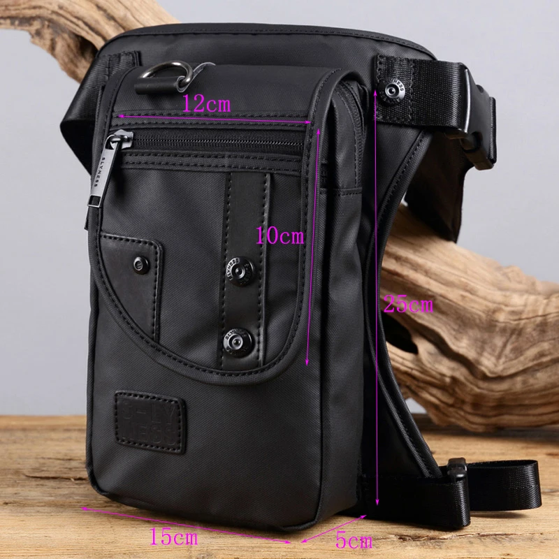 Men Waist Fanny Pack Drop Leg Thigh Bag Motorcycle Rider Nylon Canvas Military/Assault Male Cross Body Hip Belt Bum Bags