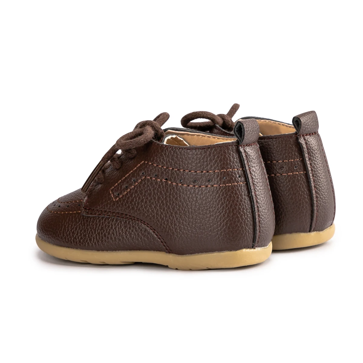 KIDSUN 2021 New Arrival Infant Baby Shoes Baptism Shoes PU Leather Toddler First Walkers Rubber Soft Sole Anti-slip Moccasins