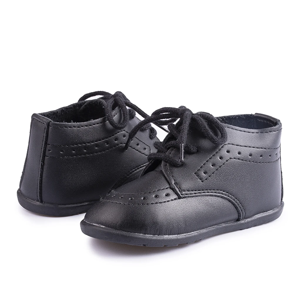 KIDSUN 2021 New Arrival Infant Baby Shoes Baptism Shoes PU Leather Toddler First Walkers Rubber Soft Sole Anti-slip Moccasins