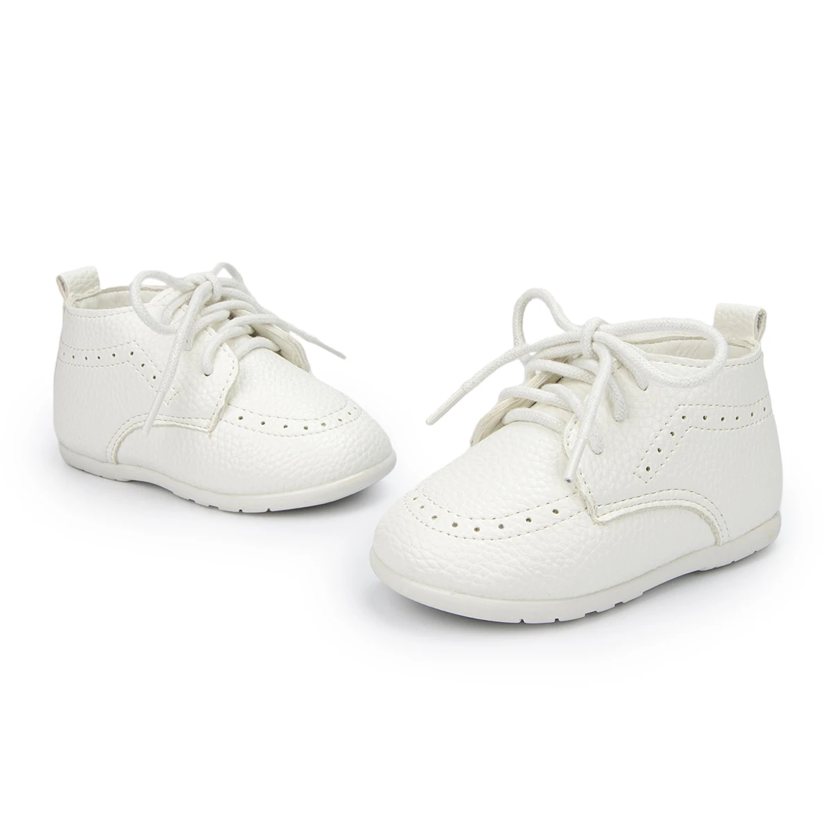 KIDSUN 2021 New Arrival Infant Baby Shoes Baptism Shoes PU Leather Toddler First Walkers Rubber Soft Sole Anti-slip Moccasins