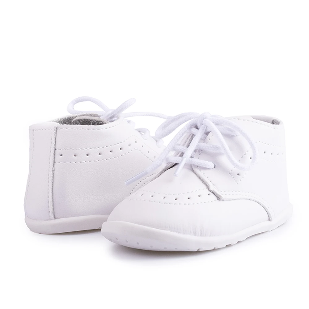 KIDSUN 2021 New Arrival Infant Baby Shoes Baptism Shoes PU Leather Toddler First Walkers Rubber Soft Sole Anti-slip Moccasins
