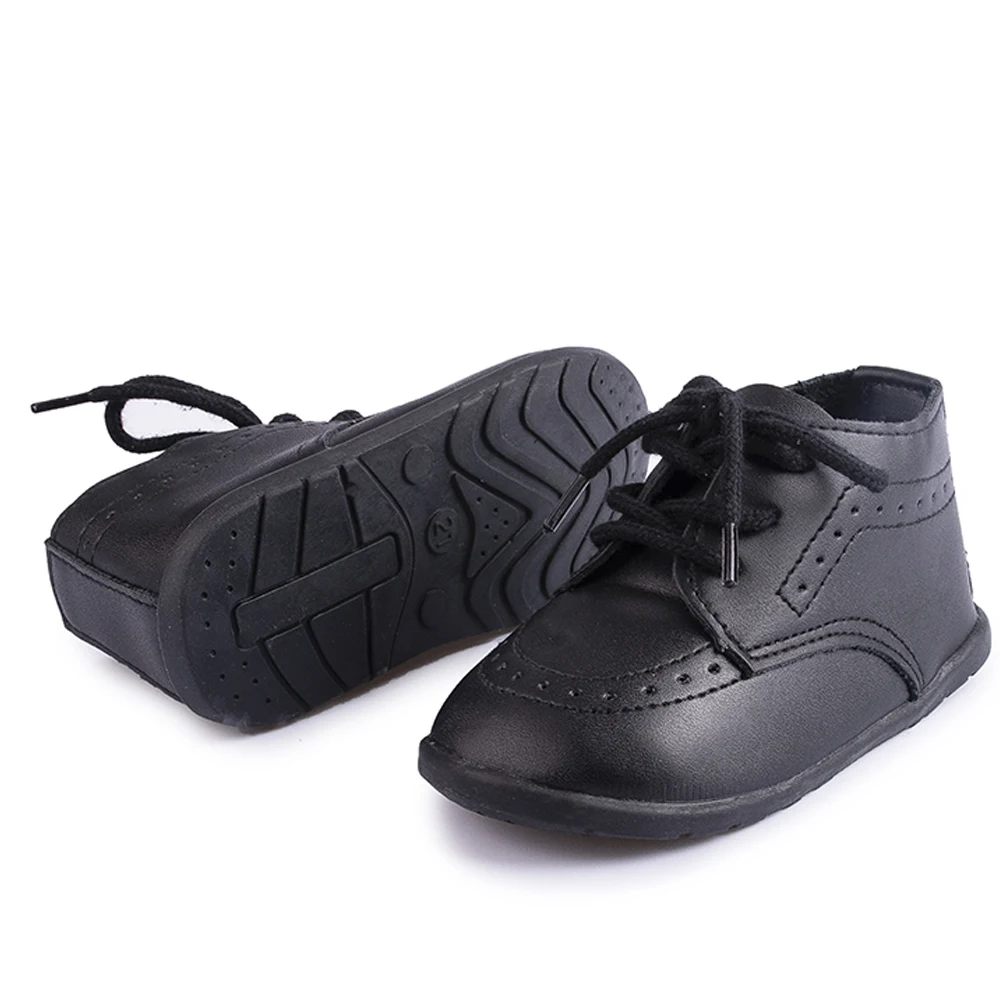 KIDSUN 2021 New Arrival Infant Baby Shoes Baptism Shoes PU Leather Toddler First Walkers Rubber Soft Sole Anti-slip Moccasins