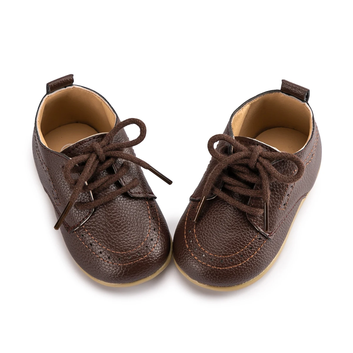 KIDSUN 2021 New Arrival Infant Baby Shoes Baptism Shoes PU Leather Toddler First Walkers Rubber Soft Sole Anti-slip Moccasins
