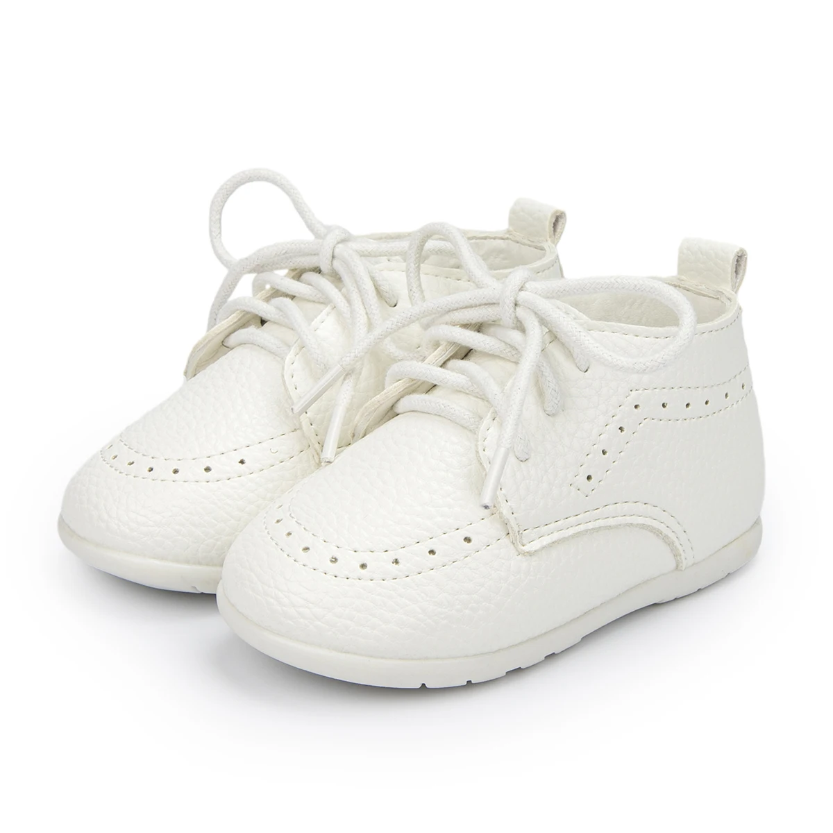 KIDSUN 2021 New Arrival Infant Baby Shoes Baptism Shoes PU Leather Toddler First Walkers Rubber Soft Sole Anti-slip Moccasins