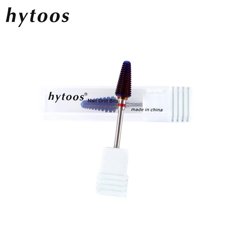 HYTOOS Purple Tornado Bit 3/32 Carbide Nail Drill Bits Milling Cutters For Manicure Remove Gel Electric File Accessories