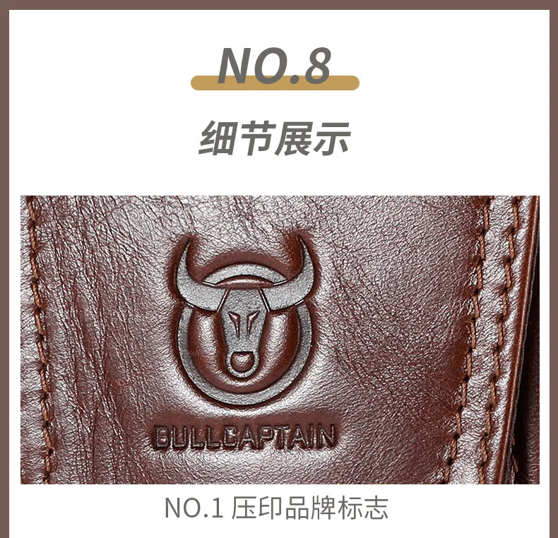 BULLCAPTAIN Genuine Leather Vintage Waist Packs Men Travel Fanny Pack Belt Bum Shoulder Bag Waist Bag Mobile Phone Pouch