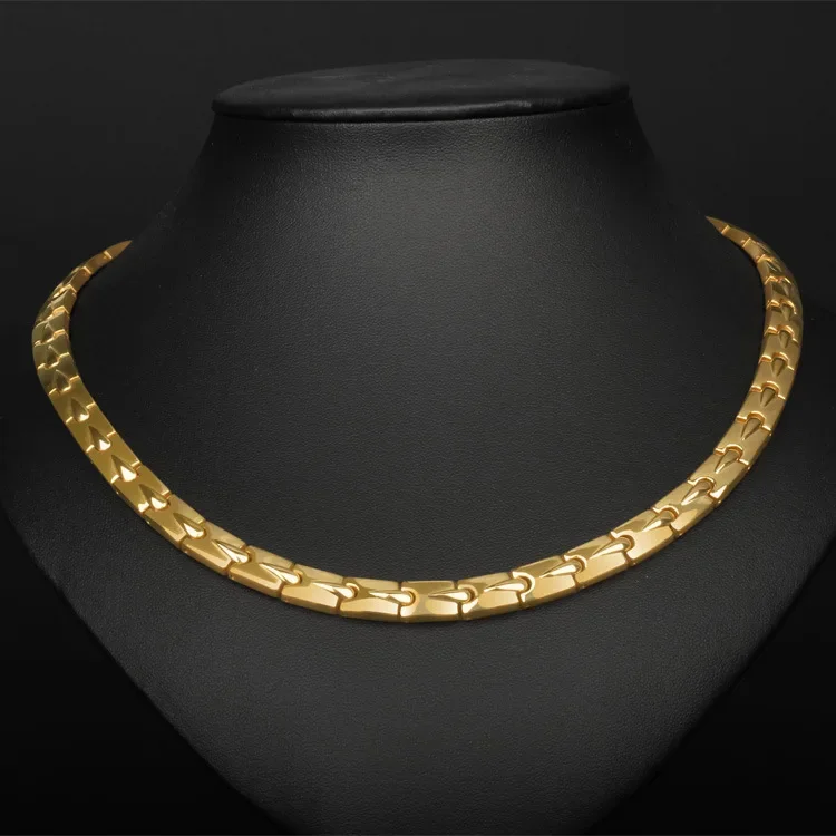 ARADOO Titanium Steel Men's Necklace Collar Simple Design Stainless Steel Magnetic Necklaces