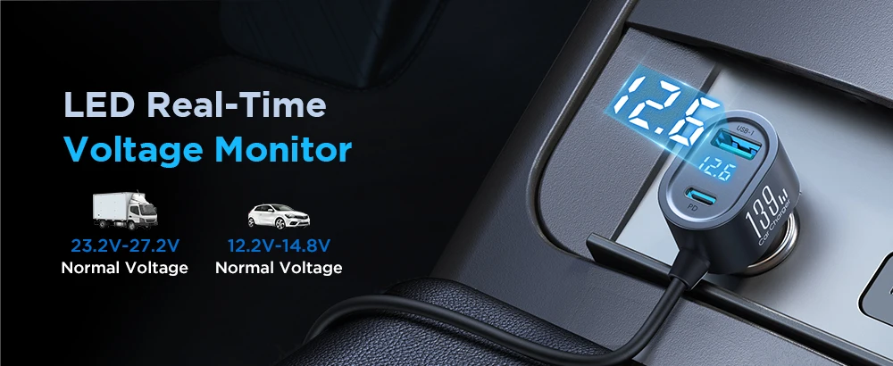 Joyroom 139W 7 in 1 Car Charger Adapter Fast PD QC3.0 Socket Cigarette Lighter Splitter Charge Independent Switches DC Outlet