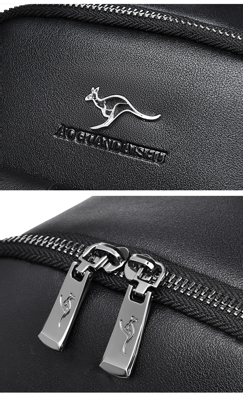 Men Leather Chest Bag Crossbody Sling Bag Casual Business Travel Shoulder Messenger Bag Black Brown