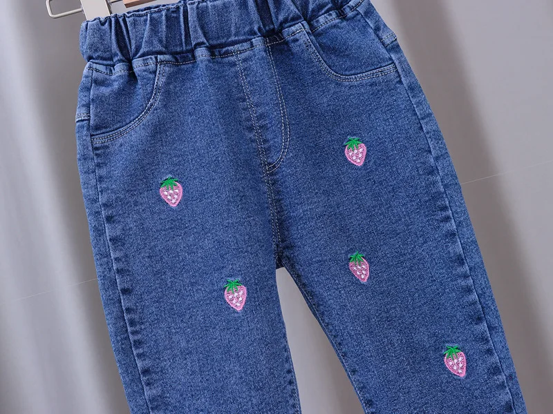 Baby Girls Tight Jeans Spring Autumn Girls Suona Denim Trousers Casual Kids Stretch Flared Pants Children Clothes For0-5Years