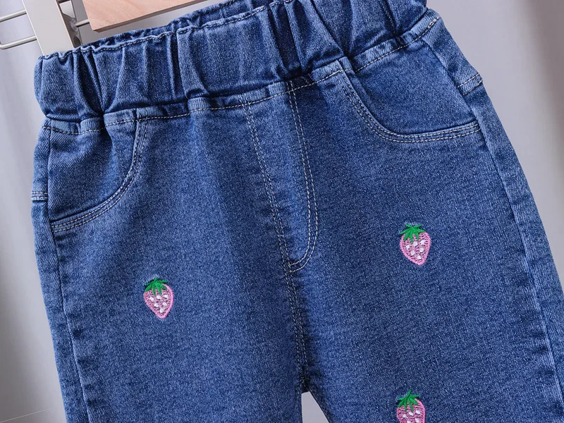 Baby Girls Tight Jeans Spring Autumn Girls Suona Denim Trousers Casual Kids Stretch Flared Pants Children Clothes For0-5Years