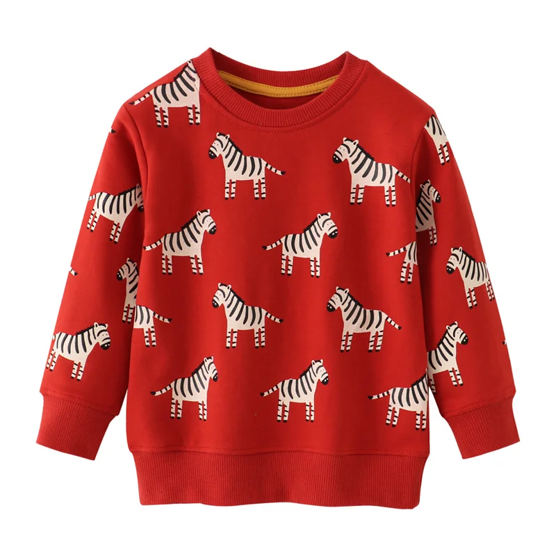 Jumping Meters 2-7T Animals New Arrival Zebras Boys Girls Sweatshirts Autumn Spring Kids Clothes Hot Selling Shirts Tops Baby