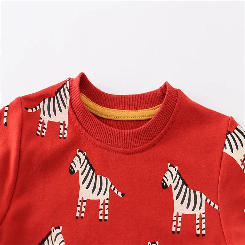 Jumping Meters 2-7T Animals New Arrival Zebras Boys Girls Sweatshirts Autumn Spring Kids Clothes Hot Selling Shirts Tops Baby