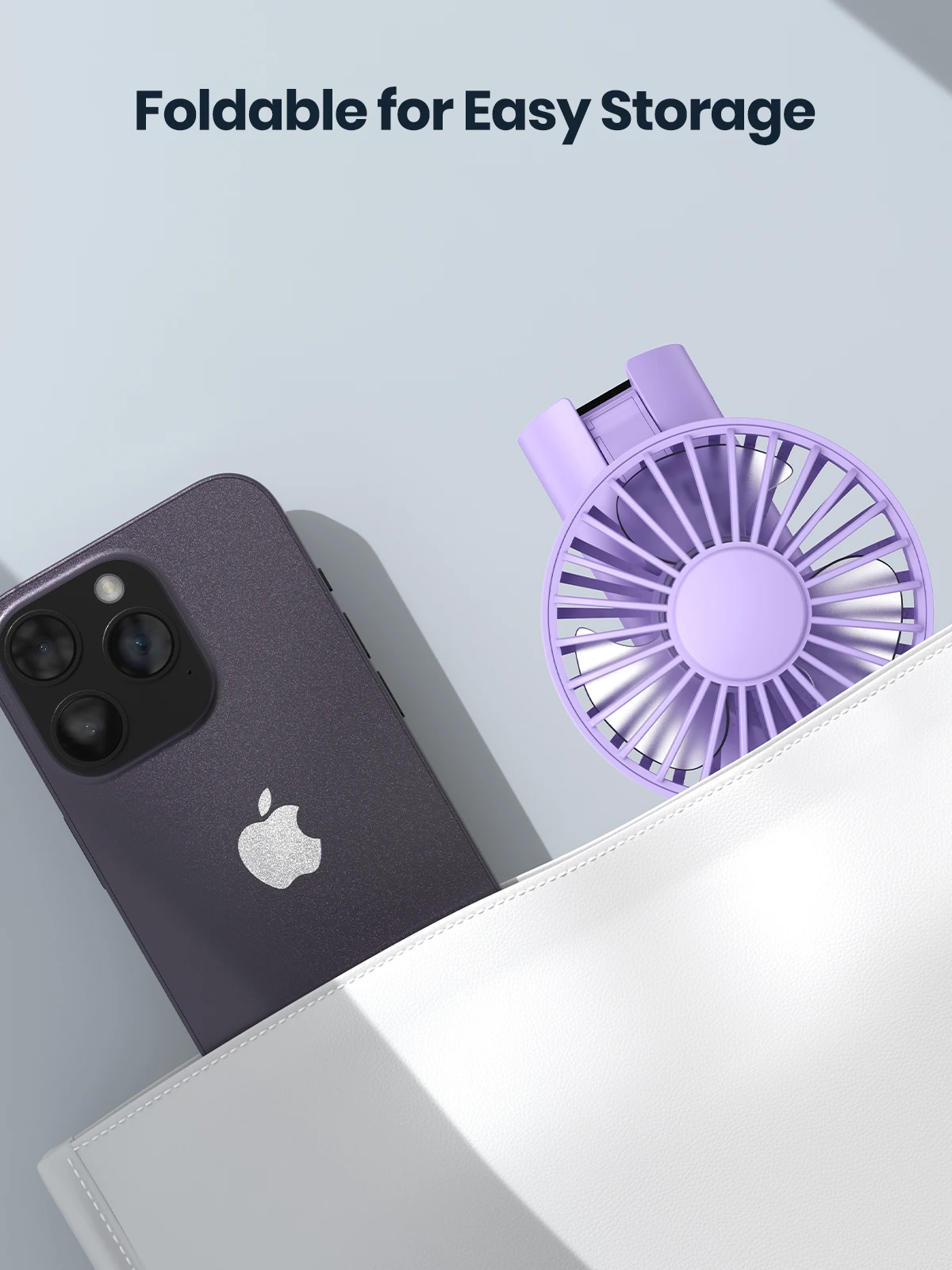 TOPK K38 Portable Handheld Fan,5000mAh 3 in 1 Multifunction Personal Travel Neck Fan with Digital Display,90° Foldable Desk Fan