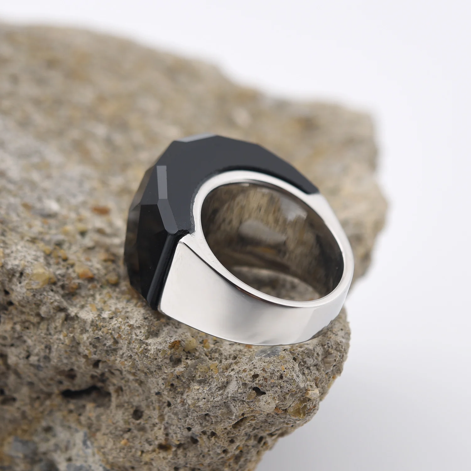 Men's/Women High Quality Luxury Stainless Steel Multi-Gemstone Style Ring Classic Trend Jewelry