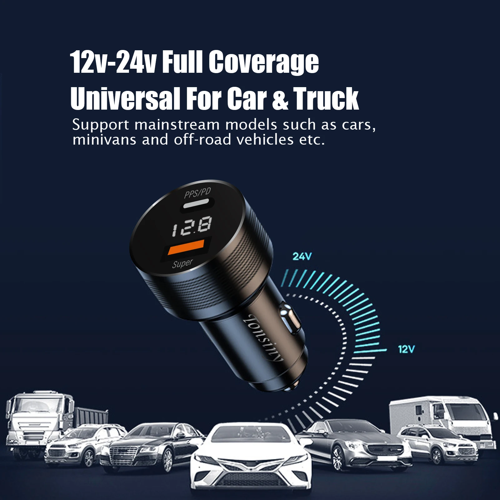 For OPPO car charger SuperVooc 100W, Cigarette Lighter plug for OPPO Find X7 Reno8,12V Usb for realme oneplus charger warp 80w