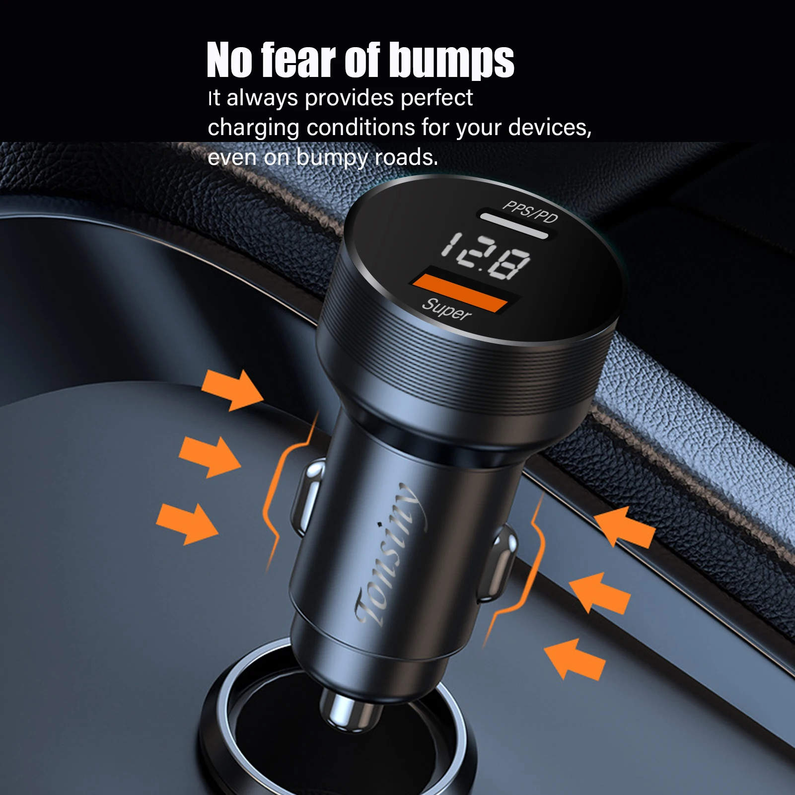 For OPPO car charger SuperVooc 100W, Cigarette Lighter plug for OPPO Find X7 Reno8,12V Usb for realme oneplus charger warp 80w