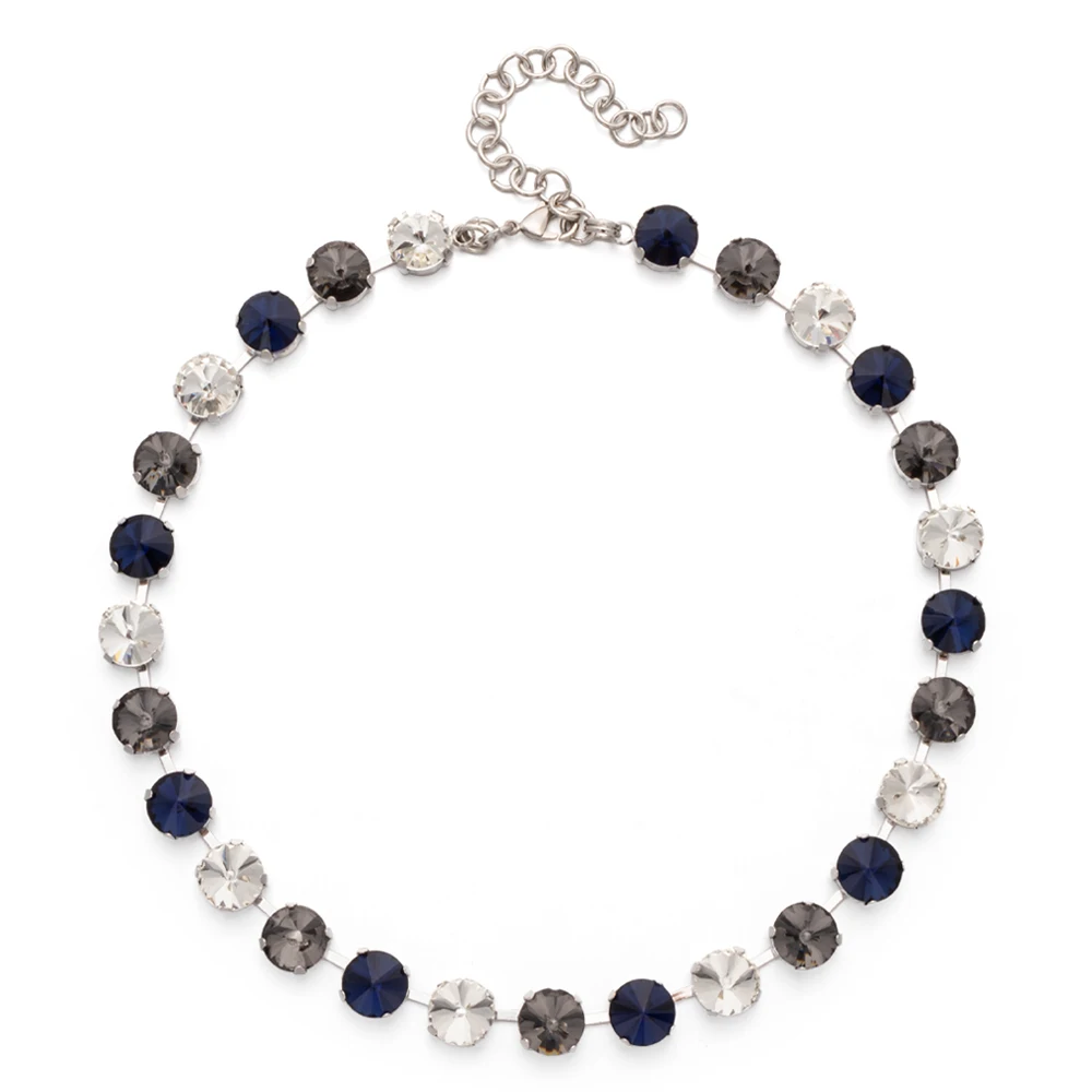 2023 Spring Summer Style Colorful Crystal Beads Necklace For Women Round Crystal Charms Choker Handmade Crystal Jewelry Party