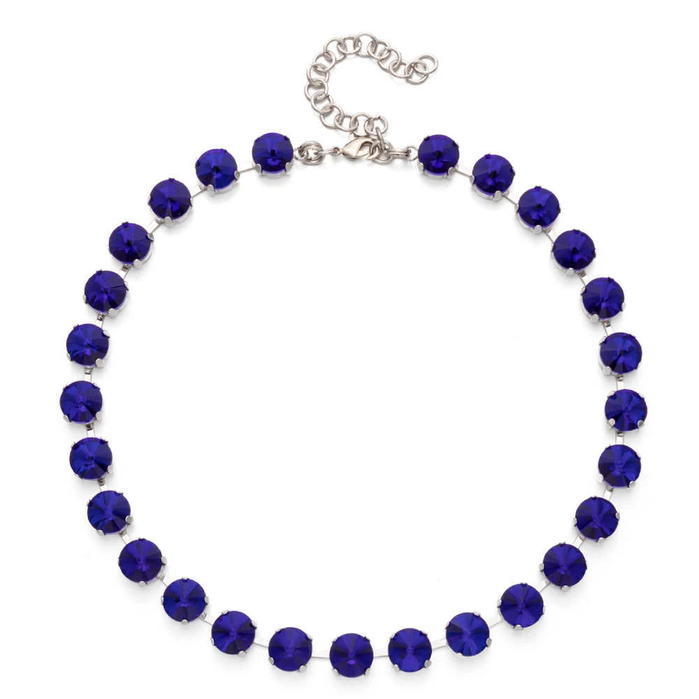 2023 Spring Summer Style Colorful Crystal Beads Necklace For Women Round Crystal Charms Choker Handmade Crystal Jewelry Party