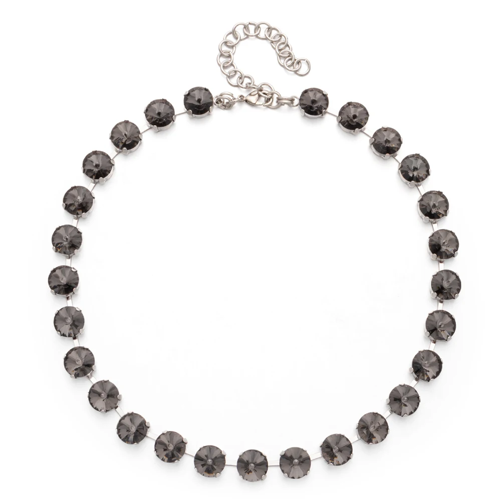2023 Spring Summer Style Colorful Crystal Beads Necklace For Women Round Crystal Charms Choker Handmade Crystal Jewelry Party