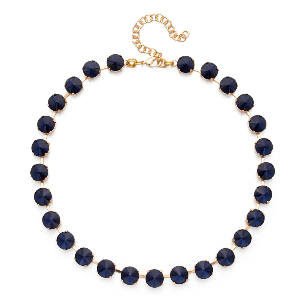 2023 Spring Summer Style Colorful Crystal Beads Necklace For Women Round Crystal Charms Choker Handmade Crystal Jewelry Party