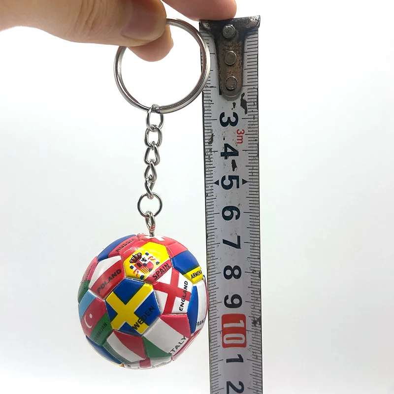 12/24 pcs New World Flag Football Keychain Country Soccer Club Fans Keyring Car Key Chains Souvenir Bag Pendant Accessories Gift