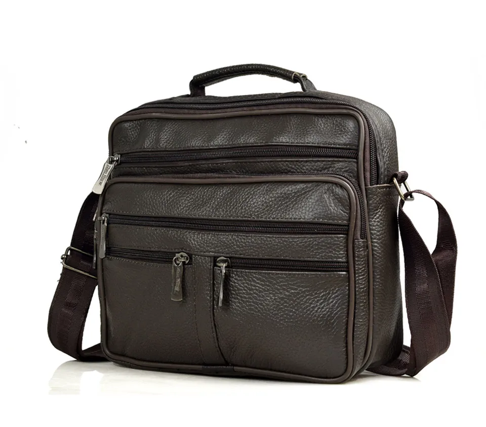 New Arrival Men Shoulder Bag Men's Genuine Leather Messenger Bag Boy Coffee Middle Size Handbags Tote Natural Skin Men Briefcase