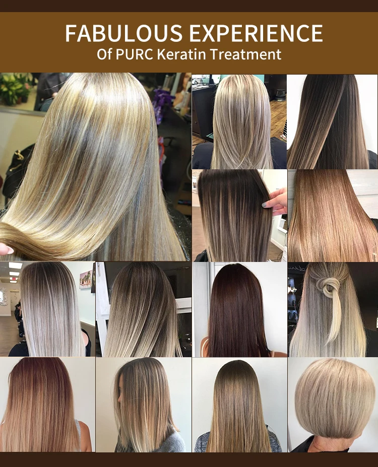 PURC Brazilian Keratin Treatment Cream Straightening Smoothing Hair Mask Sets Repair Damaged Frizz Dry Hair Care for Women 3pcs