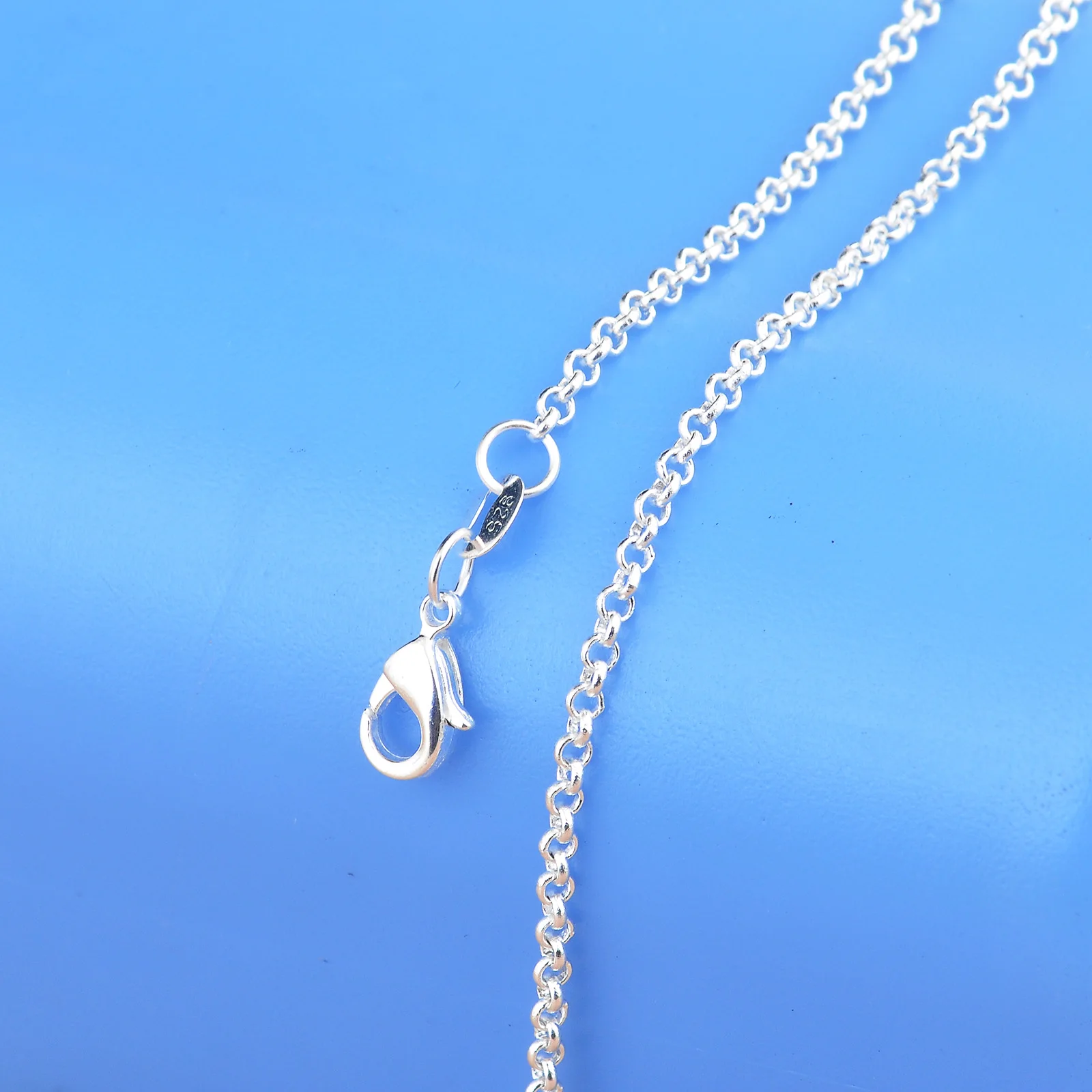 10PCS Wholesale Pure 925 Sterling Silver Color Charm Link Chain Necklace Jewelry with Strong Smooth Lobster Clasps 16-30 Inch