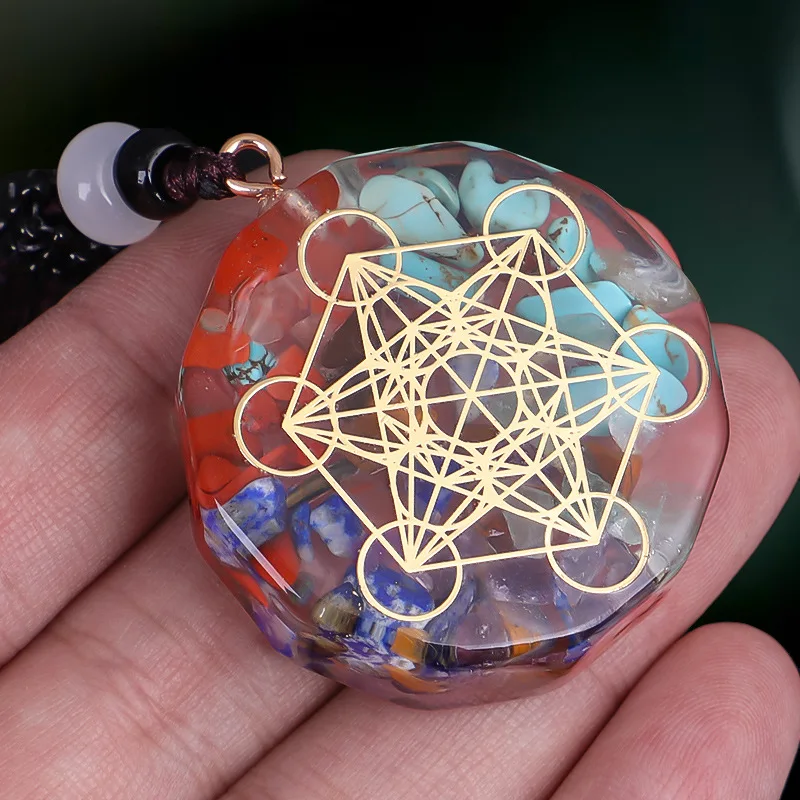 Reiki Healing Orgone Necklace Fashion Jewelry Yoga Natural Chakra Energy Orgonite 7 Chakra Pendant Necklace Pendulum Amulet