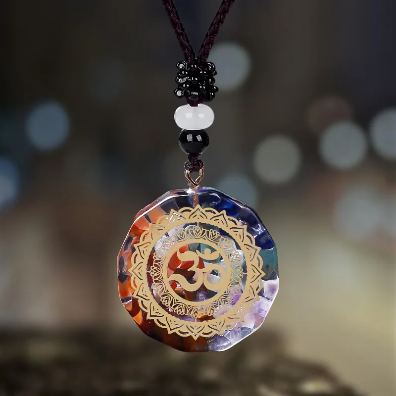 Reiki Healing Orgone Necklace Fashion Jewelry Yoga Natural Chakra Energy Orgonite 7 Chakra Pendant Necklace Pendulum Amulet
