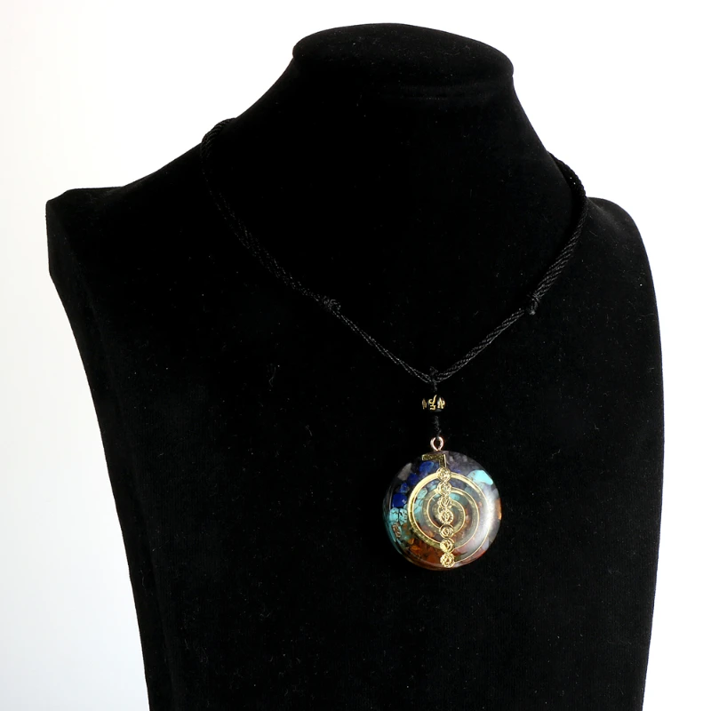 Reiki Healing Orgone Necklace Fashion Jewelry Yoga Natural Chakra Energy Orgonite 7 Chakra Pendant Necklace Pendulum Amulet