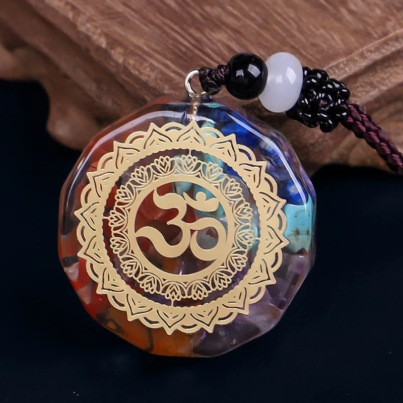 Reiki Healing Orgone Necklace Fashion Jewelry Yoga Natural Chakra Energy Orgonite 7 Chakra Pendant Necklace Pendulum Amulet