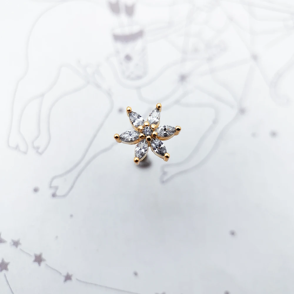Stud Earrings Flower,2022 Summer Trendy Gift In 925 Sterling Silver Fine Jewerly For Women