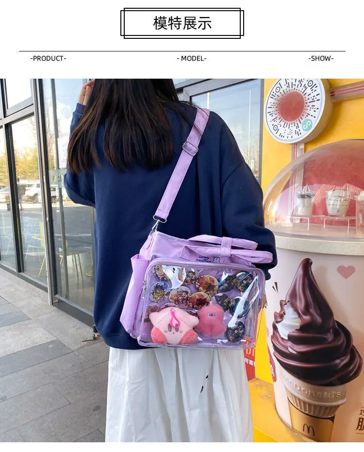 Transparent bag ita bag bolsos cruzados Japanese Cute Big Bag Female Bag New Student Shoulder Cross Body Hand Bag tote bag