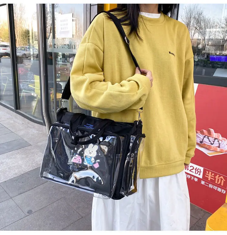 Transparent bag ita bag bolsos cruzados Japanese Cute Big Bag Female Bag New Student Shoulder Cross Body Hand Bag tote bag