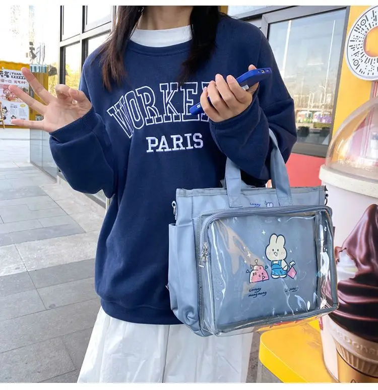 Transparent bag ita bag bolsos cruzados Japanese Cute Big Bag Female Bag New Student Shoulder Cross Body Hand Bag tote bag
