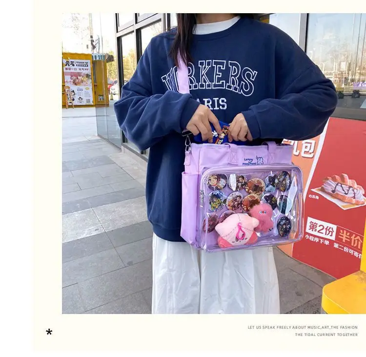 Transparent bag ita bag bolsos cruzados Japanese Cute Big Bag Female Bag New Student Shoulder Cross Body Hand Bag tote bag