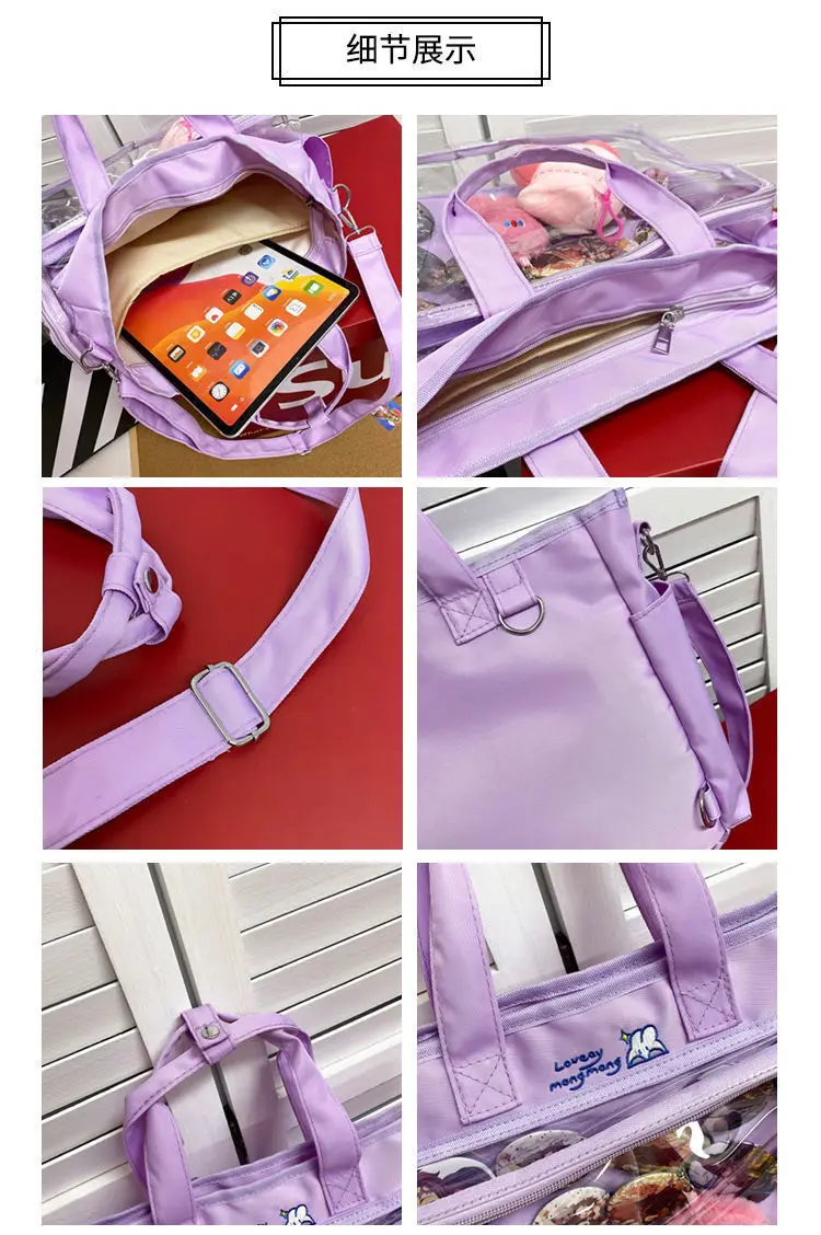 Transparent bag ita bag bolsos cruzados Japanese Cute Big Bag Female Bag New Student Shoulder Cross Body Hand Bag tote bag