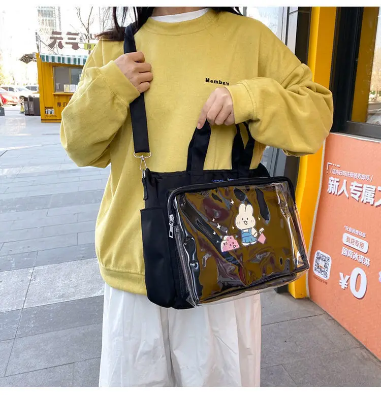 Transparent bag ita bag bolsos cruzados Japanese Cute Big Bag Female Bag New Student Shoulder Cross Body Hand Bag tote bag