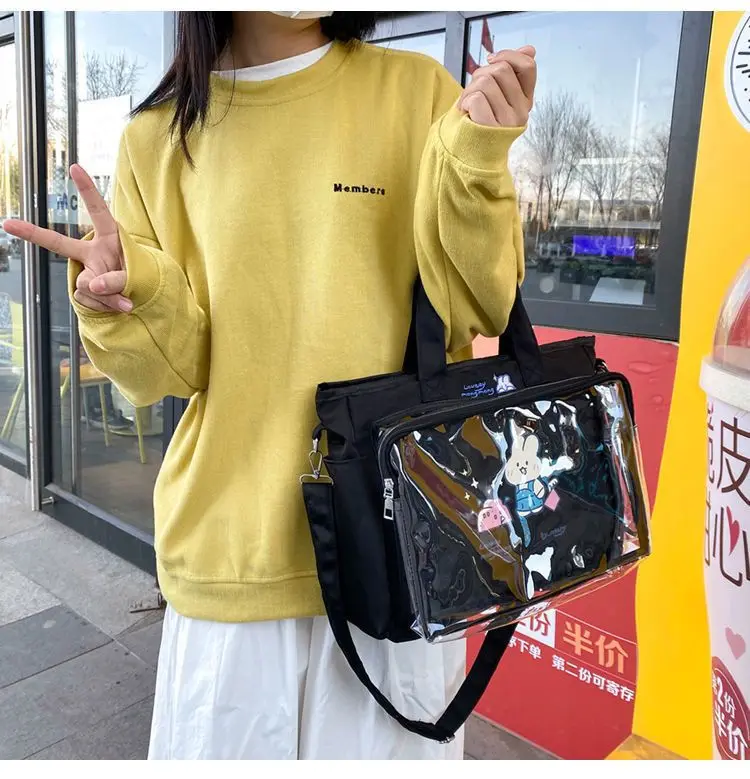 Transparent bag ita bag bolsos cruzados Japanese Cute Big Bag Female Bag New Student Shoulder Cross Body Hand Bag tote bag