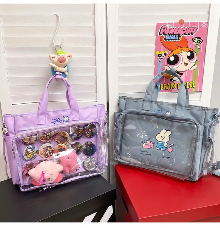 Transparent bag ita bag bolsos cruzados Japanese Cute Big Bag Female Bag New Student Shoulder Cross Body Hand Bag tote bag